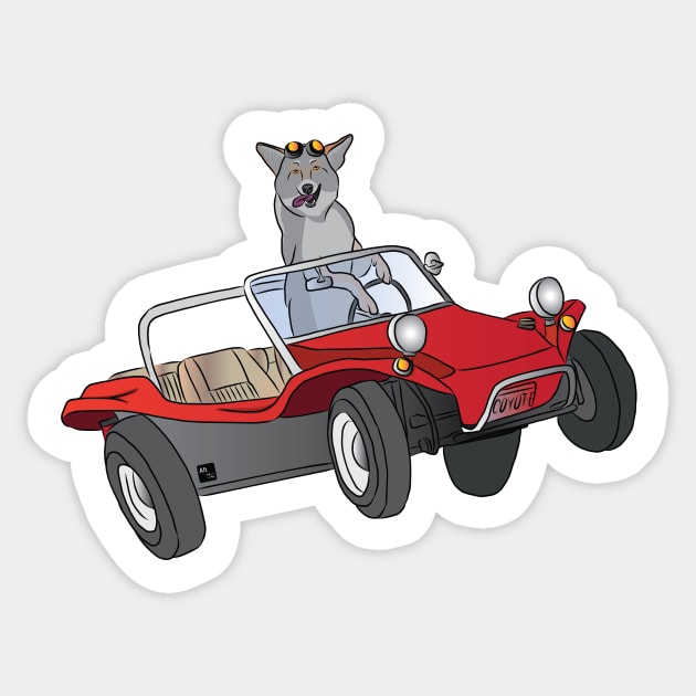 Coyote Dune Buggy Sticker by AltTabStudio